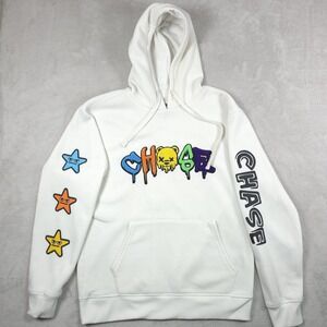 Bleecker & Mercer Hoodie Mens XL White Chase Bear‎ Graphic Fleece Streetwear